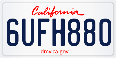 CA license plate 6UFH880
