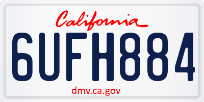 CA license plate 6UFH884