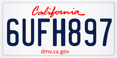 CA license plate 6UFH897