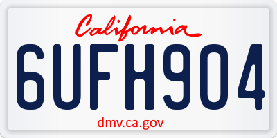CA license plate 6UFH904