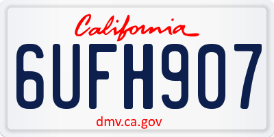 CA license plate 6UFH907