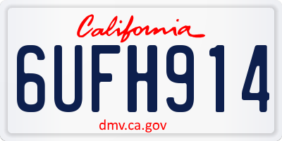 CA license plate 6UFH914