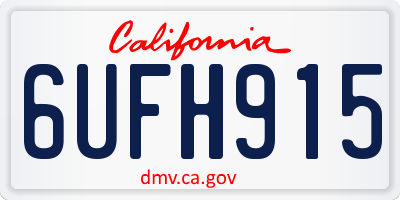 CA license plate 6UFH915