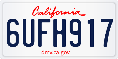 CA license plate 6UFH917