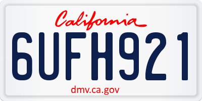 CA license plate 6UFH921