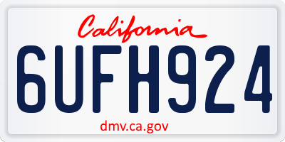 CA license plate 6UFH924