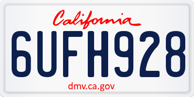CA license plate 6UFH928