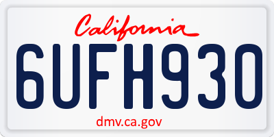 CA license plate 6UFH930