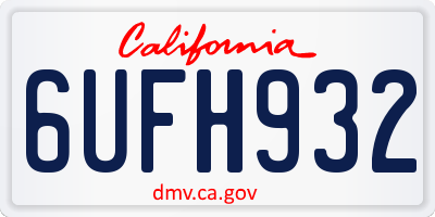 CA license plate 6UFH932