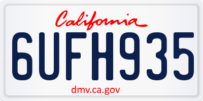 CA license plate 6UFH935