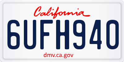 CA license plate 6UFH940