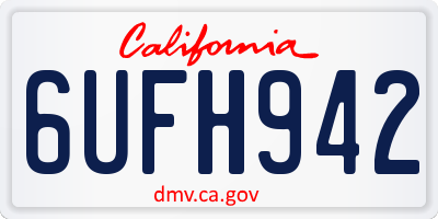 CA license plate 6UFH942