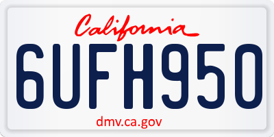 CA license plate 6UFH950