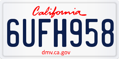CA license plate 6UFH958