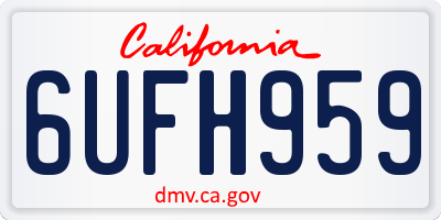 CA license plate 6UFH959