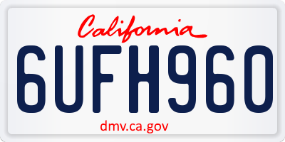 CA license plate 6UFH960
