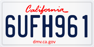 CA license plate 6UFH961