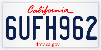 CA license plate 6UFH962