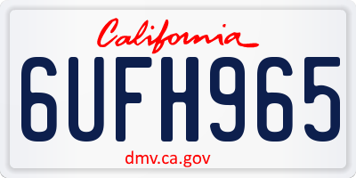 CA license plate 6UFH965