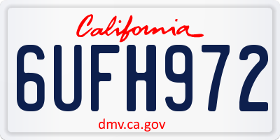 CA license plate 6UFH972