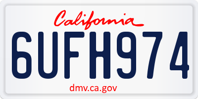 CA license plate 6UFH974