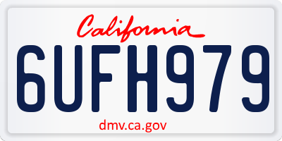 CA license plate 6UFH979