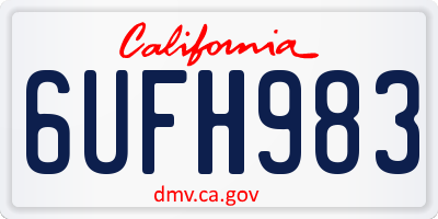 CA license plate 6UFH983