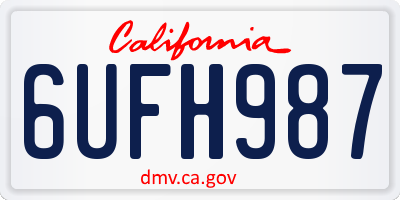 CA license plate 6UFH987