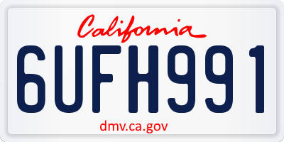CA license plate 6UFH991