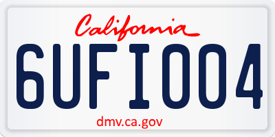 CA license plate 6UFI004