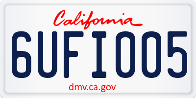 CA license plate 6UFI005