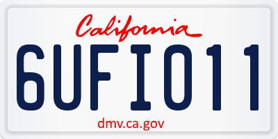 CA license plate 6UFI011