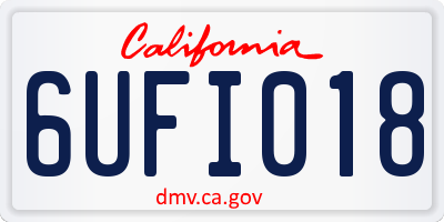 CA license plate 6UFI018