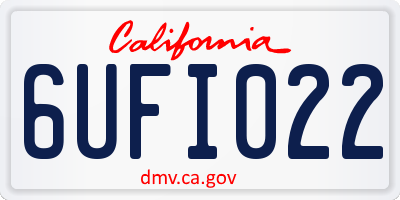 CA license plate 6UFI022