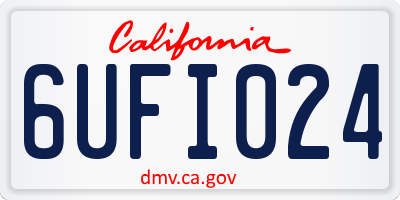 CA license plate 6UFI024