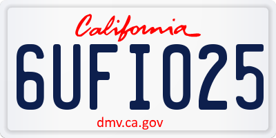 CA license plate 6UFI025