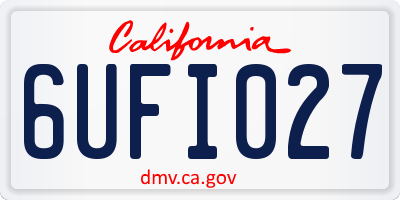 CA license plate 6UFI027