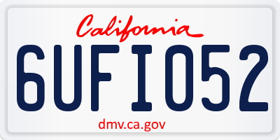 CA license plate 6UFI052