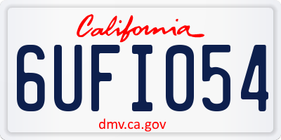 CA license plate 6UFI054
