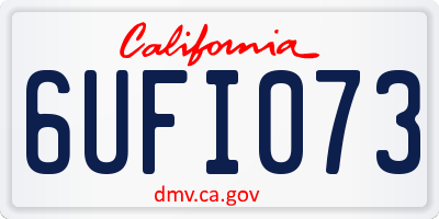 CA license plate 6UFI073