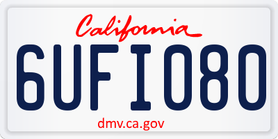 CA license plate 6UFI080