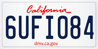 CA license plate 6UFI084