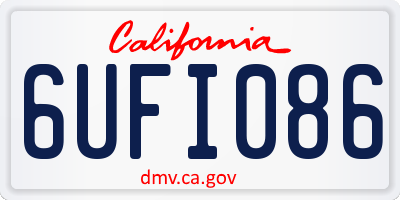 CA license plate 6UFI086