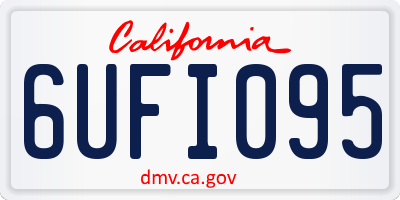 CA license plate 6UFI095