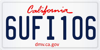 CA license plate 6UFI106