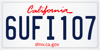 CA license plate 6UFI107