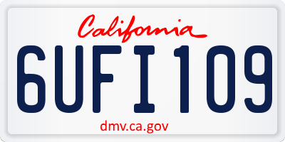 CA license plate 6UFI109