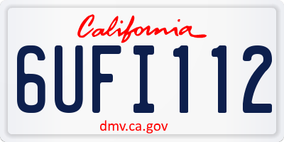 CA license plate 6UFI112