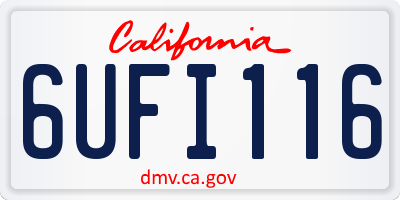 CA license plate 6UFI116