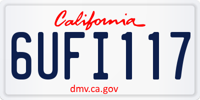 CA license plate 6UFI117
